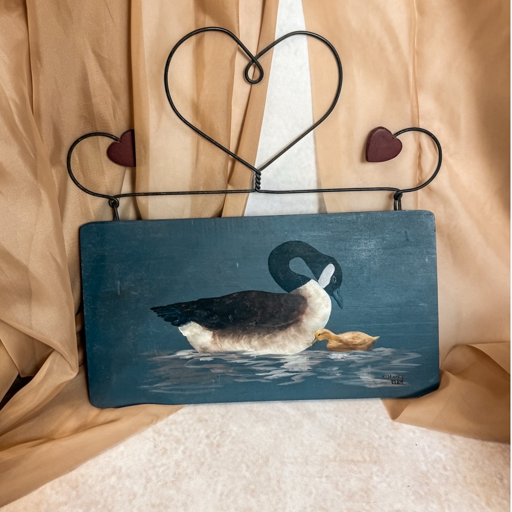 Mama and Baby Goose Painting‎ on Wood